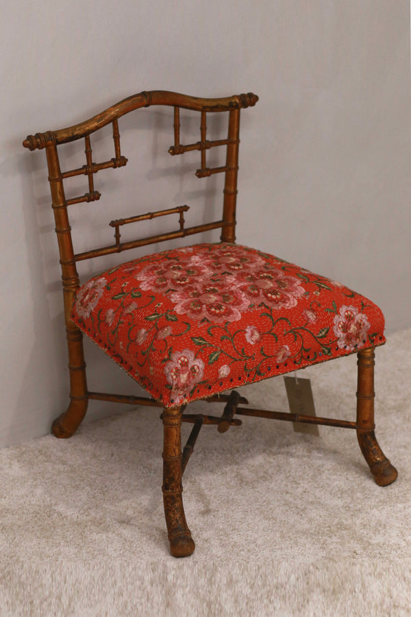 By Walid 19th century low-seated gilded wood French Napoleon III chair/footrest BW-BYW-CHAIR/599 Chair